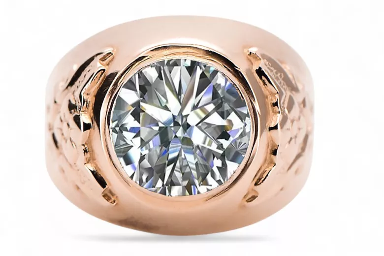 Ring Vintage Jewlery Zircon Original Vintage 14K Rose Gold vrc078r